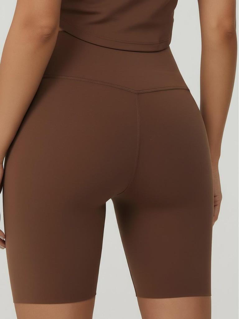 Женские велосипедные и йога-шорты с высокой талией средней длины, высокая эластичность