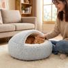 Soft Plush Cat Sleeping Nest Semi-Enclosed Winter Cat Bed Creative Pet Cave Bed  Winter