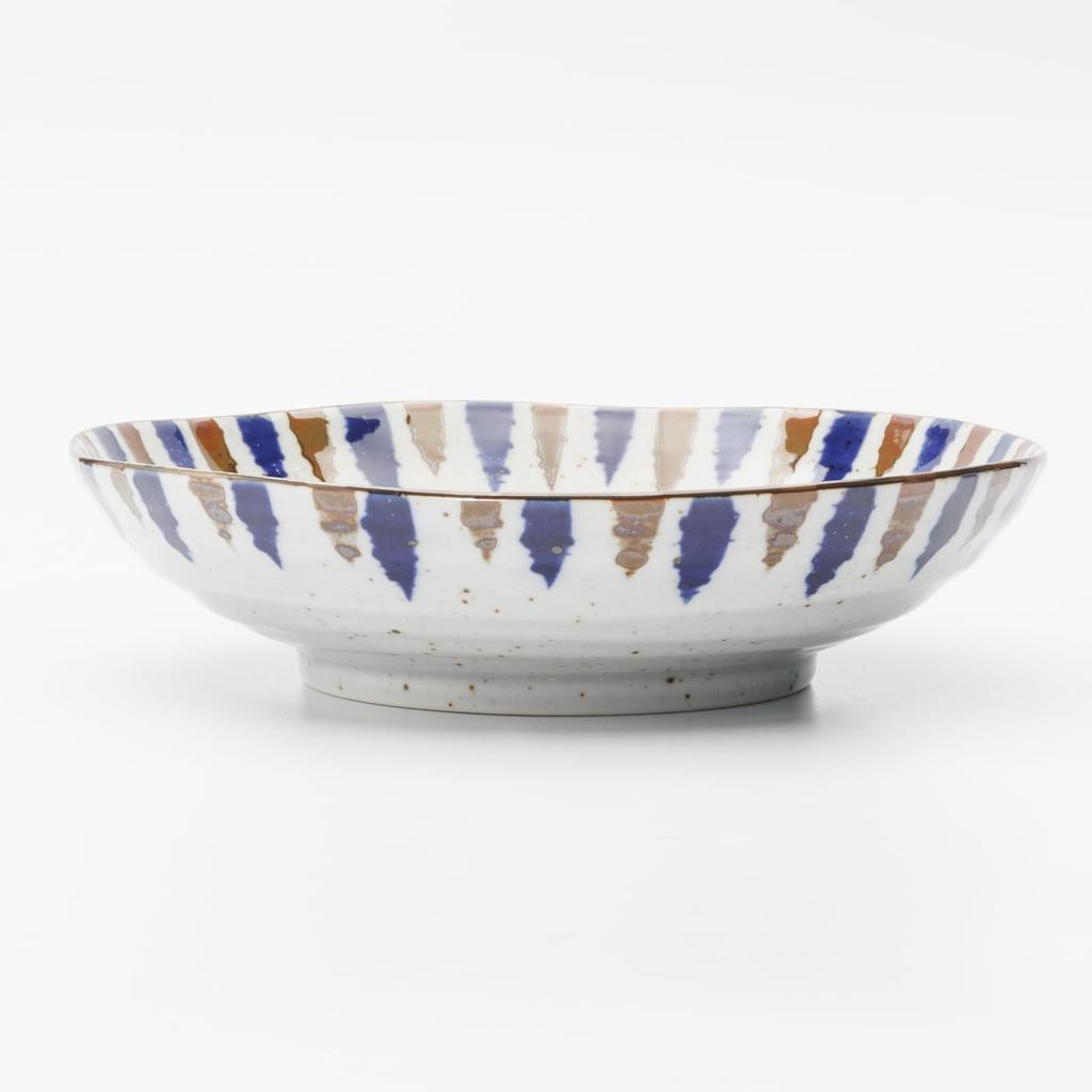 Набор столовой посуды Мино, включающий мелкую, глубокую и примерно 21 см тарелки, для микроволновой печи и посудомоечной машины, сделано в Японии, номер продукта 564608 "Фучи"