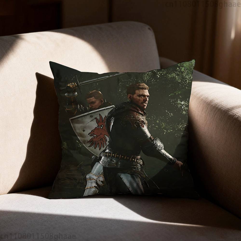 KKingdom Come Deliverance Pillow Case Square DoubleSided Printing Short Plush Sofa Cushion Cover Bedroom Bedside Pillow