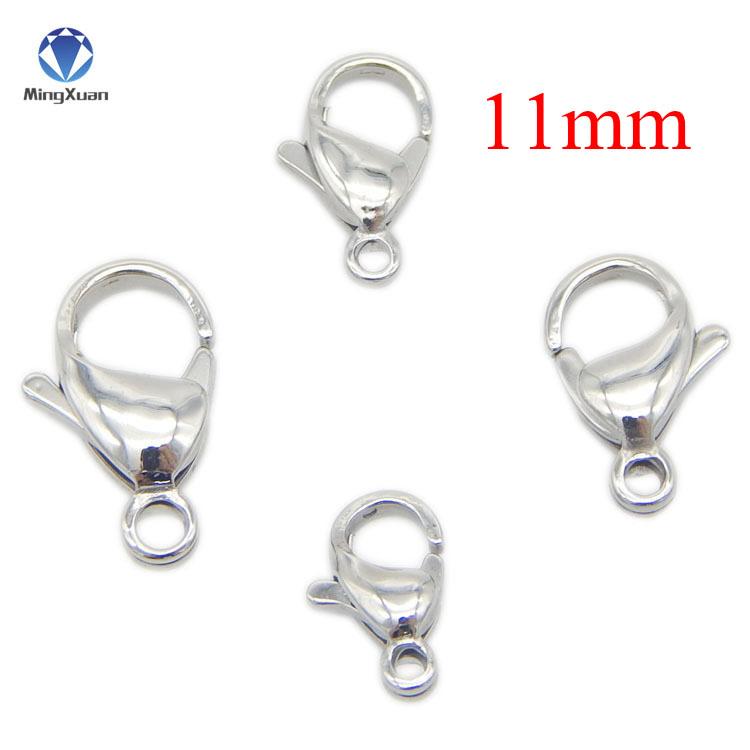 20pcs Stainless Steel Hole 9-15mm Lobster Clasps & Hooks Steel Color Connectors for Jewelry Findings Materials DIY Crafts