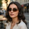 3 шт. Женские солнцезащитные очки Черные солнцезащитные очки Маленькие Y2K Футуристические очки Женские металлические дужки Солнцезащитные очки Летние аксессуары для глаз
