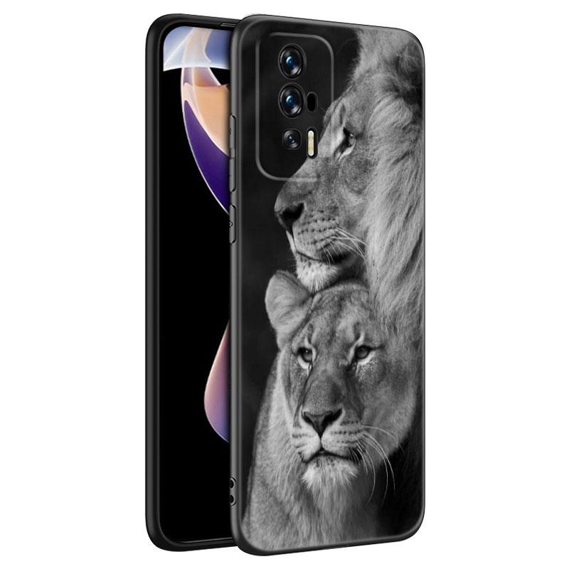 Силиконовый чехол для телефона Animal Lion Black для Xiaomi Redmi 7A 8A 9A 10A 11A 9C 10C 12C 13C 11 Prime A1 A2 Plus 12 4G Note 9T 12R