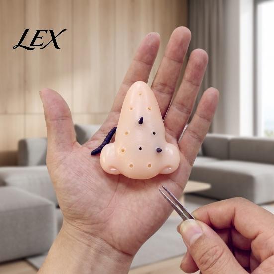 Stress Relief Toys Nose Pimple Popping Toy with Tweezers And Worm, Funny Prank Fidget for Anxiety Game Party, Flexible TPR Realistic Model Kids Adults