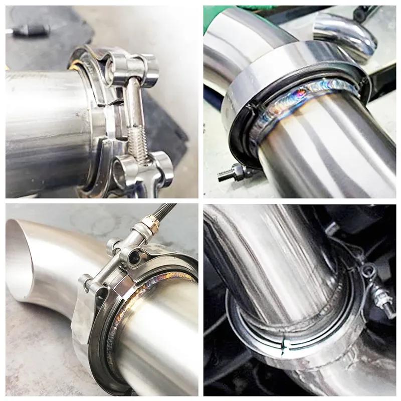 304 Stainless Steel V-Band Clamp, 2"/2.5"/3" (51-76mm), Flat Flange, for Intercooler Turbo Air Intake Pipe Automobile parts