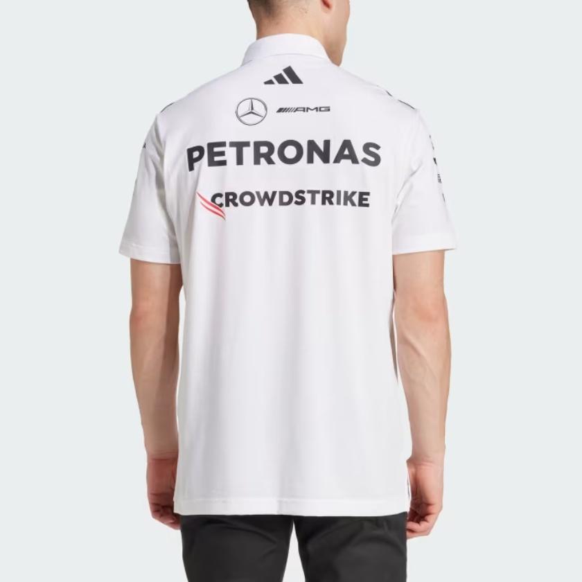 adidas X Mercedes-Amg Petronas F1 Collaboration Team Повседневная Удобная Полосатая Футболка Мужские топы Белый Черный JW0586