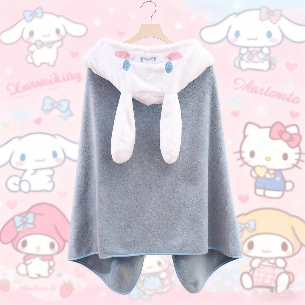 Cute Pet Hooded Nap Blanket: Versatile Plush Shawl for Office & Home