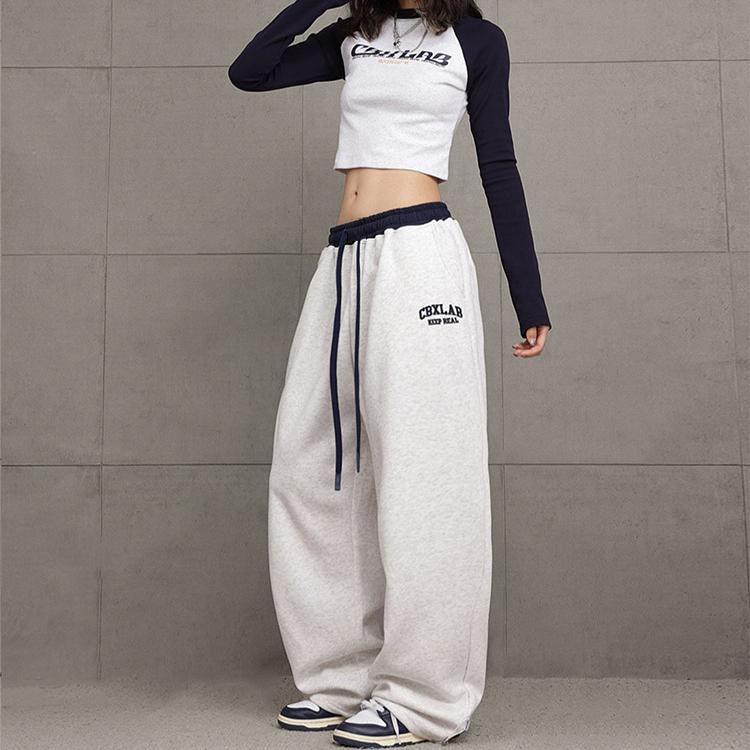 Женские винтажные спортивные штаны, повседневные брюки с парашютом в корейском стиле, лоскутные спортивные штаны в стиле хип-хоп, уличная одежда, брюки Kpop