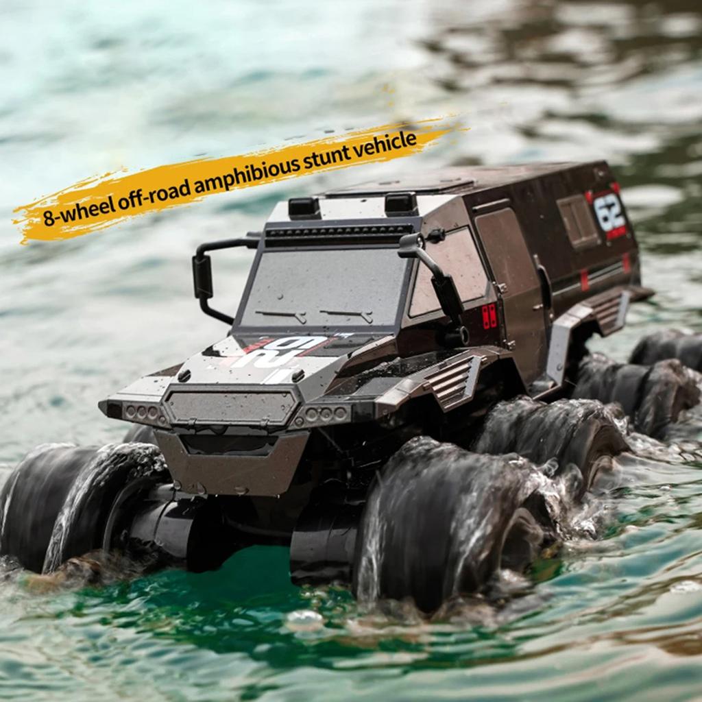Remote Control Car, Waterproof 8 Wheel Drive 2.4G Remote Control Armored Vehicle Amphibious Off