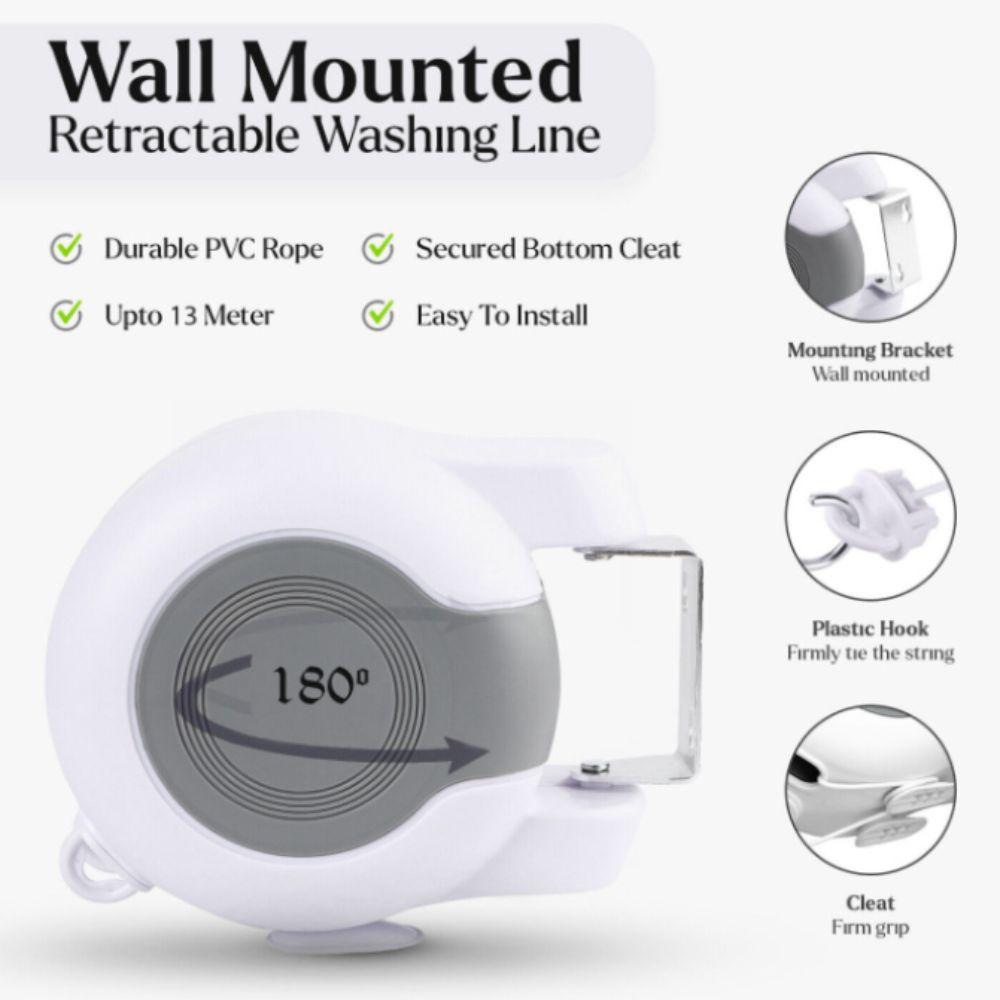 Adjustable Retractable Clothes Line Stable Clothes Drying Line Washing Landry Tool Outdoor Use