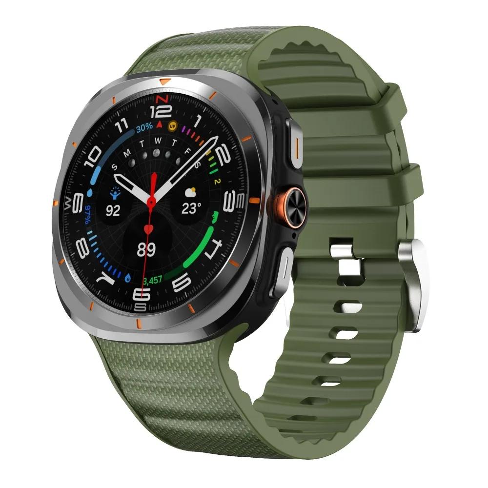 Мягкий силиконовый спортивный ремешок для Samsung Galaxy Ultra Watch 47 мм Резиновый роскошный браслет для SAMSUNG Galaxy ULTRA 7 47MM Мужские ремешки