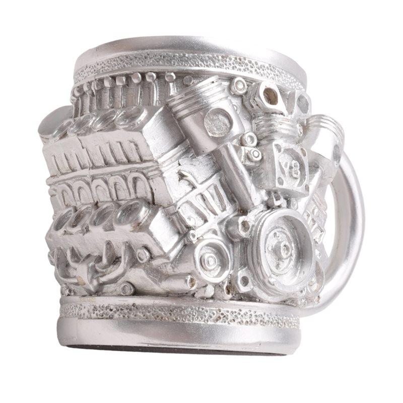 Кофейная кружка из нержавеющей стали с изображением двигателей V8, Кофейная чашка с двигателем автомобиля с термоизолированной ручкой, Подарки для любителей автомобилей