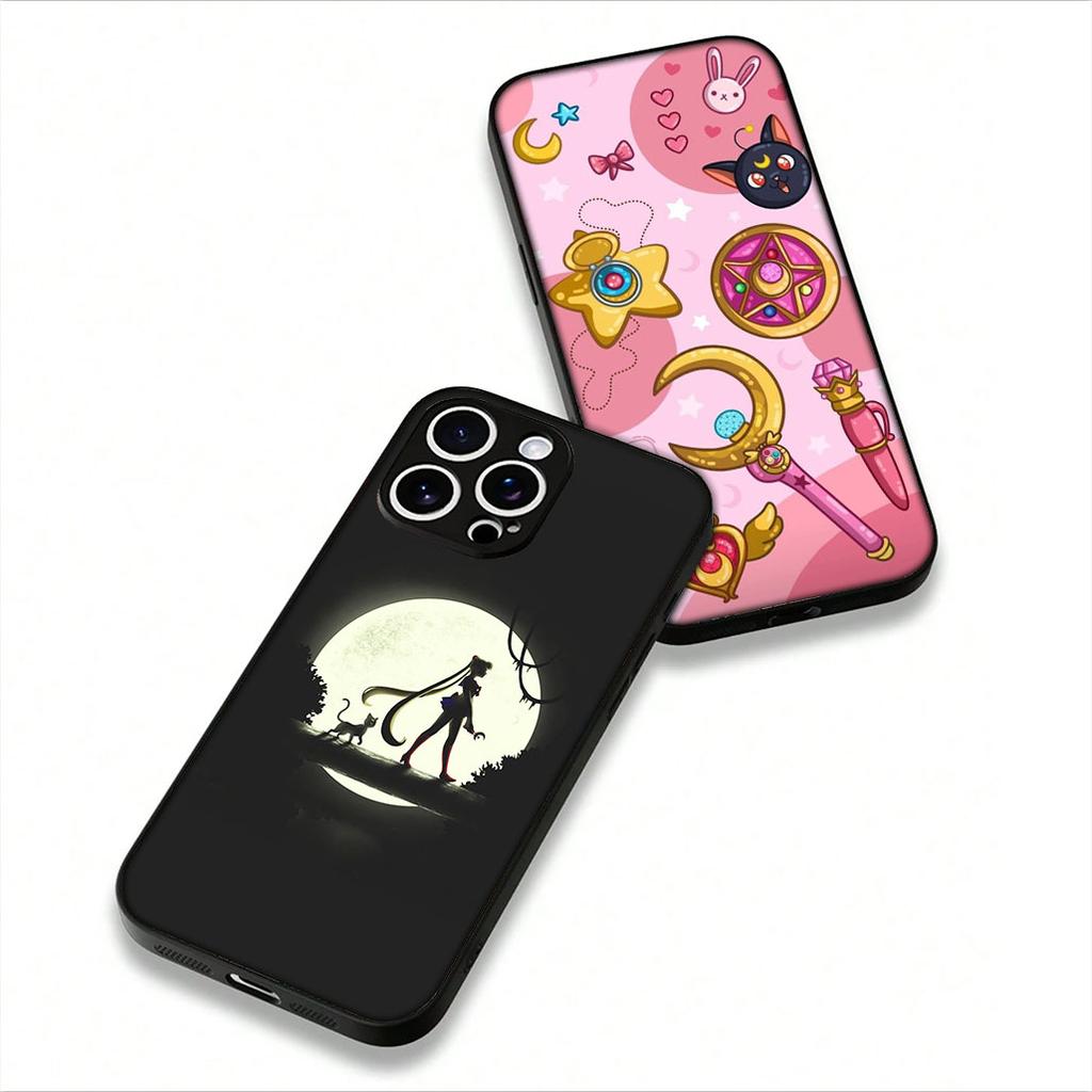 Чехол-бампер Cover для Apple iPhone 15 14 16 Plus XS 13 11 12 Pro Max XR X 16E ProMax Чехол для телефона Кот Моряки Красивая Девушка Луна