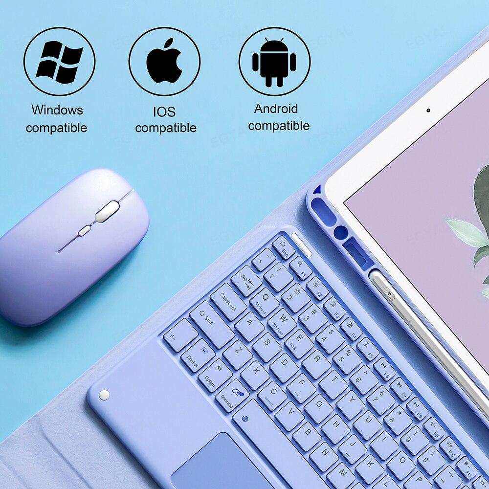 Кожаный чехол с Bluetooth-клавиатурой для iPad Air 4, чехол 2020 Pro 11, чехол 2021 10,2, чехол 9, 8, 10 поколения Air 2 Pro 10,5, силиконовый защитный чехол