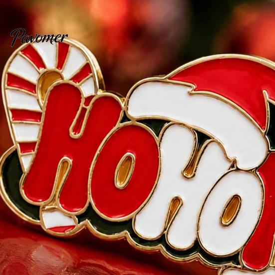 Значок "Леденец" HOHOHO Эмалевая брошь на Рождество, Рождественский значок в виде шапки Санты, Значок из сплава, Декоративные праздничные свитеры, куртки, шарфы
