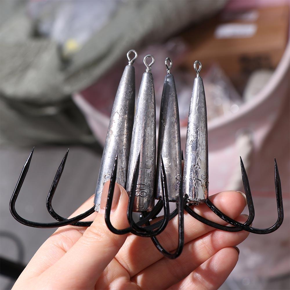 Super Sharp Three Hook Round Bend Treble Huge Fishhooks Huge Treble Hooks Saltwater