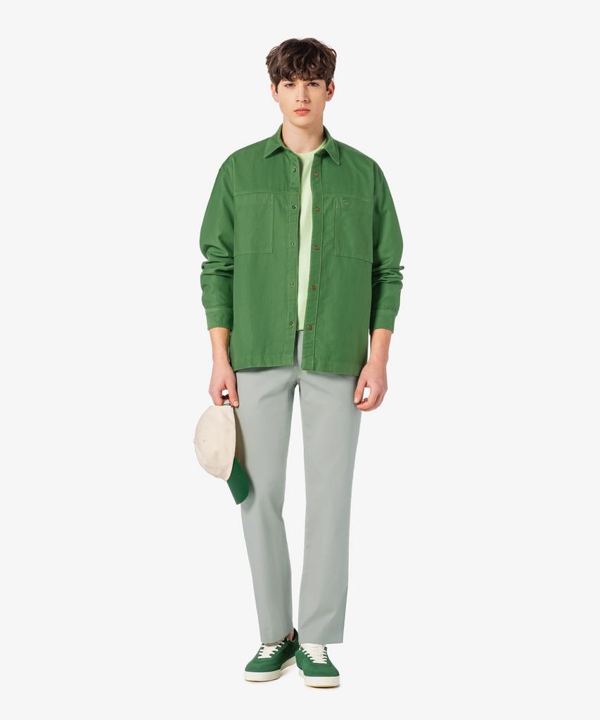 LACOSTE Мужская рубашка Ch9445-56G 02M, японский крой, свободная посадка, нагрудный карман