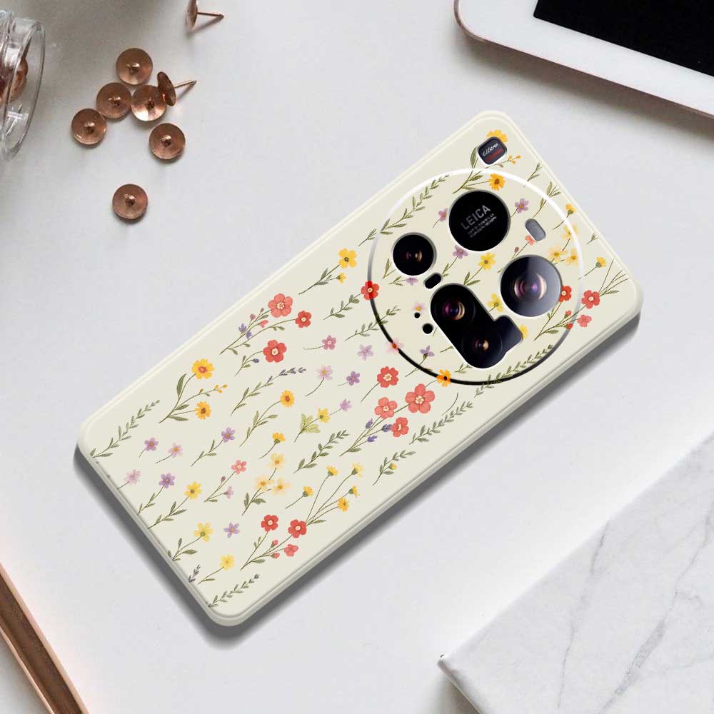 For Xiaomi 15 Ultra Case Flowers and Grass Pattern Printing Straight Edge TPU Phone Back Cover