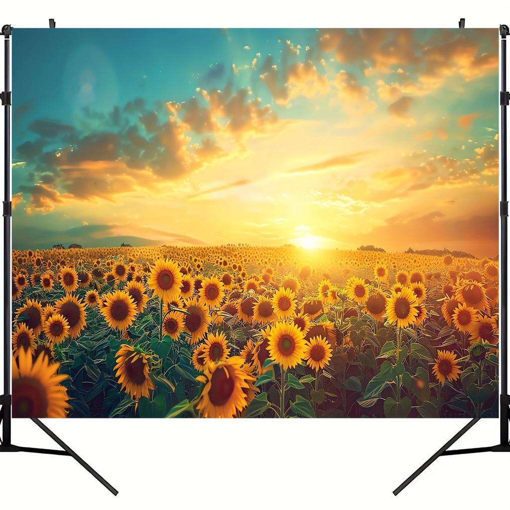 Sunflower field background Outdoor holiday party background portrait photography studio