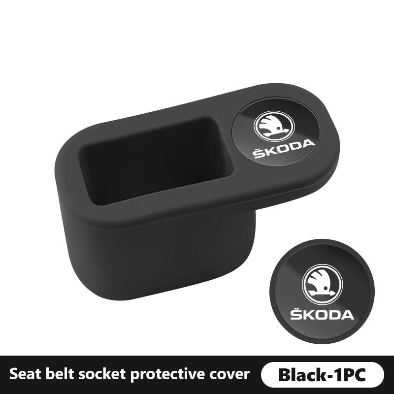 AAAAG1 Car Seat Belt Buckle Anchor Socket Anti-collision Protect Cover For Skoda Rapid Octavia Derivative Enyaq-iV VisionS Yeti Scala