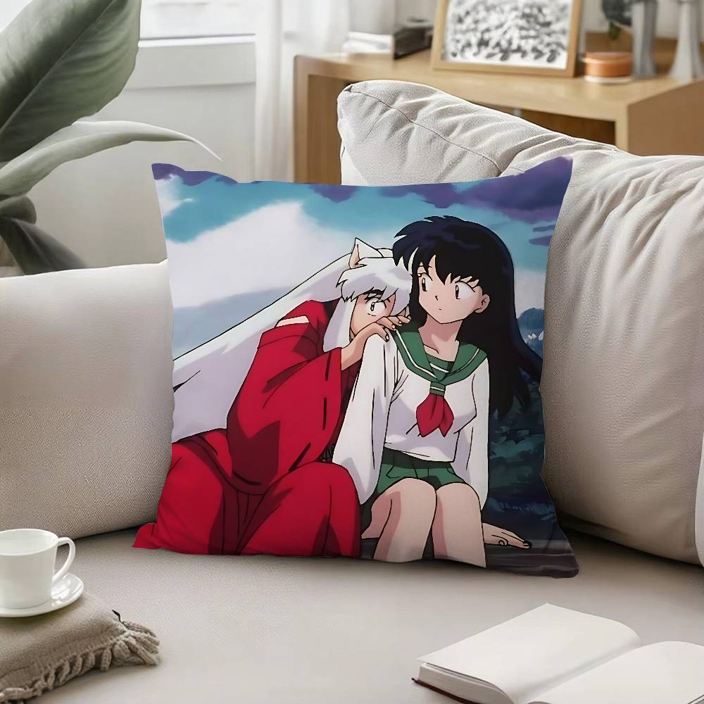 Anime IInuyashaS Pillow Case Pattern Printed Pillowcase For Living Room Sofa Cushion Cover Bedroom Decor