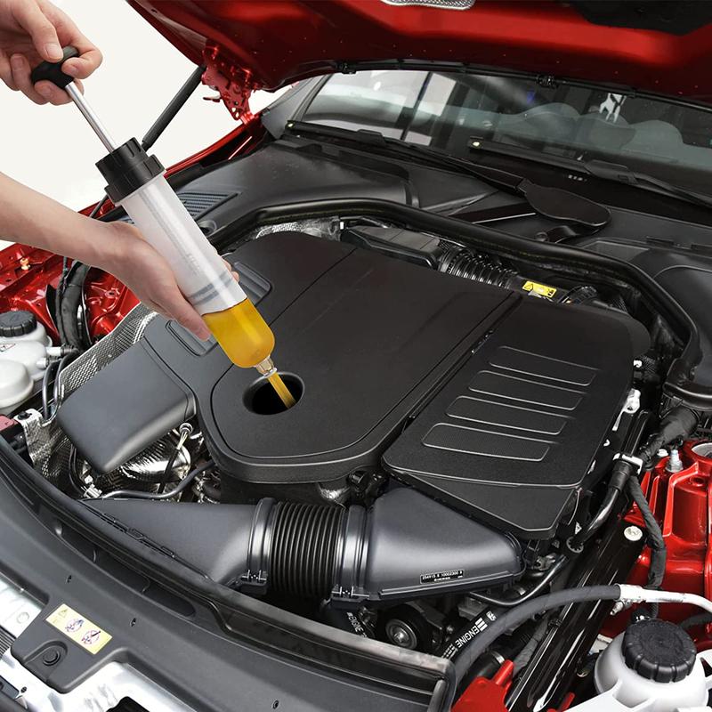 Efficient Car Engine Oil Fluid Pump Manual Vacuum Syringe Style Translucent (200cc/500cc) for Coolant Transfer