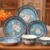 Retro Chinese Style Ceramic Plates Light Luxury Restaurant Salad Dessert Plate Delicious Dishes Exquisite Household Tableware