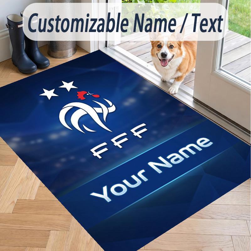 Custom Text Printed Rug France national football team Non Slip Floor Carpet For Home Room Decor