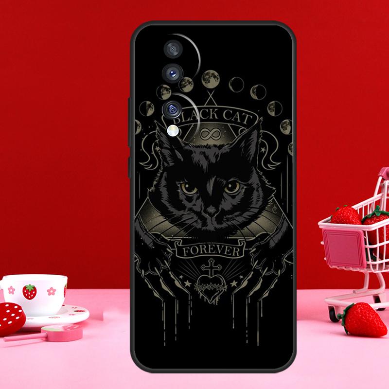 Ведьма Хэллоуин Кот Темная Ведьма Для Чести Магия 7 5 6 8 Pro Чехол Для Honor 200 400 50 70 90 Lite X8c X8b X9a X9b X9c X9d Win