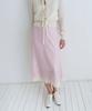 Bember Lace Trim Satin Midi Skirt_Pink