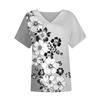 Women's Short Sleeve Shirts V Neck Print Tops Casual Tops Basic Tees Blouse Loose Tops