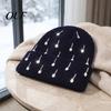 Winter Hat for Women Waterdrop Rhinestone Knit Hat, Bling Stretchy Cuffed Knitted Casual Warm Hats Girls Skull Cap Men Cold Weather Daily Wear
