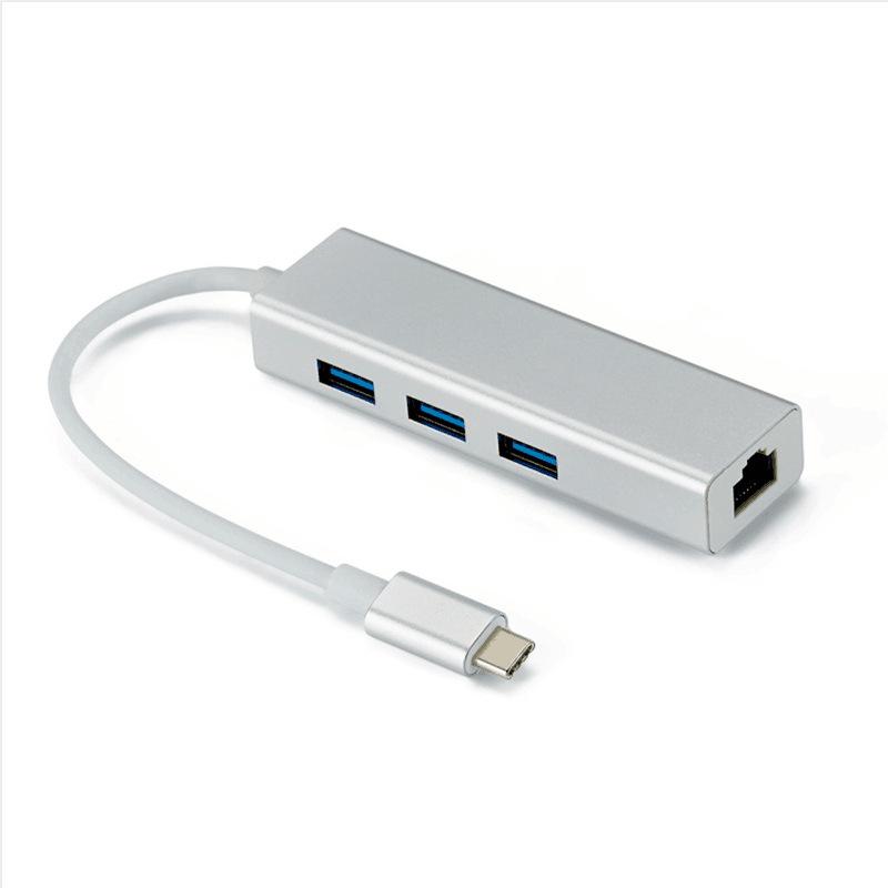 Двухстандартный USB-C 3.0 на RJ45 Гигабитный Ethernet-адаптер для ноутбуков