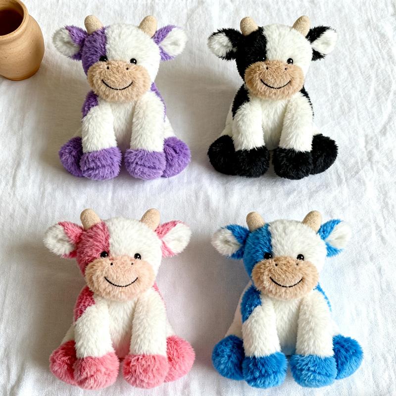 Sitting Cow Plush Toys Super Soft Skin-friendly Sleep Companion Doll Interesting Realistic Animal Doll Birthday Gifts For Friend