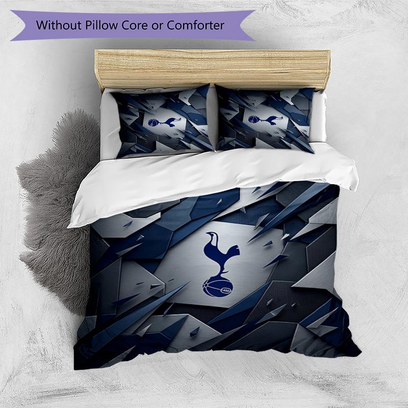 Tottenham Hotspur Pattern Printed 3PCS Bedding Set Soft Skin-Friendly Washable Duvet Cover & Pillowcases Set All Season Bedroom