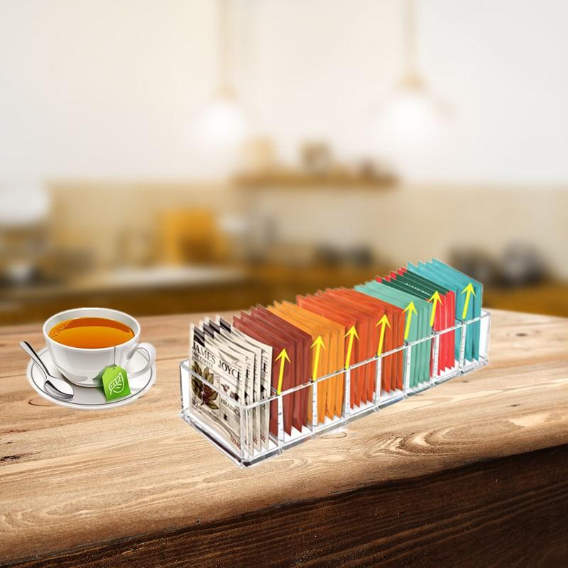 Flower Tea Bag Storage Box Transparent Display Box 8-Grid Classification Box Multi Functional Desktop Organizing Tool