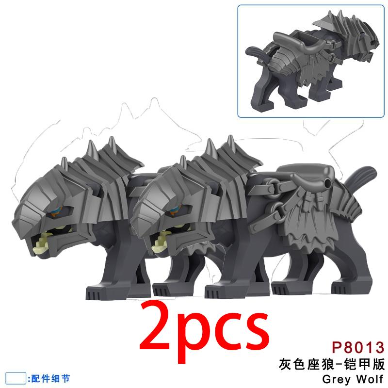 Средневековый Военный Замок Рыцарь Строительные Блоки Езда на Лошади Волк Медведь Слон Животное Жилет Оружие Флаг Седло Игрушка Кирпич Подарок A06