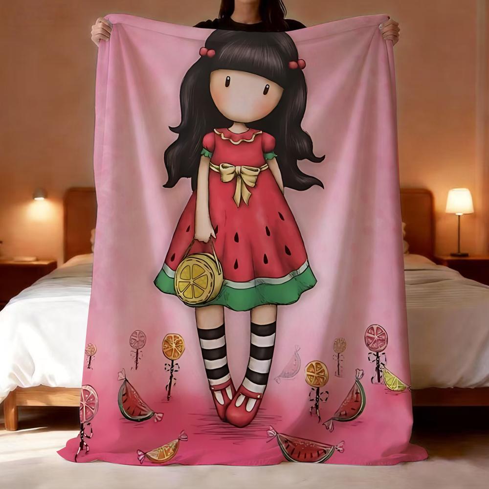 Cartoon Santoro Gorjuss Throw Lightweight 240g Flannel Blanket Soft Skin-friendly for Summer Cooling