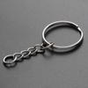 25mm Jewelry DIY Polished Silver Keyring Short Chain Key Fob Keychain