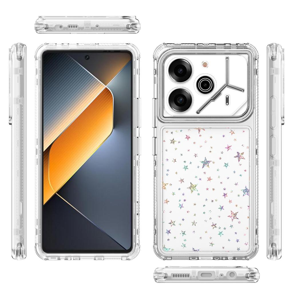 For TECNO Pova 6 Pro 5G LI9/Pova 6 5G Case Precise Cutouts Acrylic TPU Clear Phone Cover with Laser-printed Film