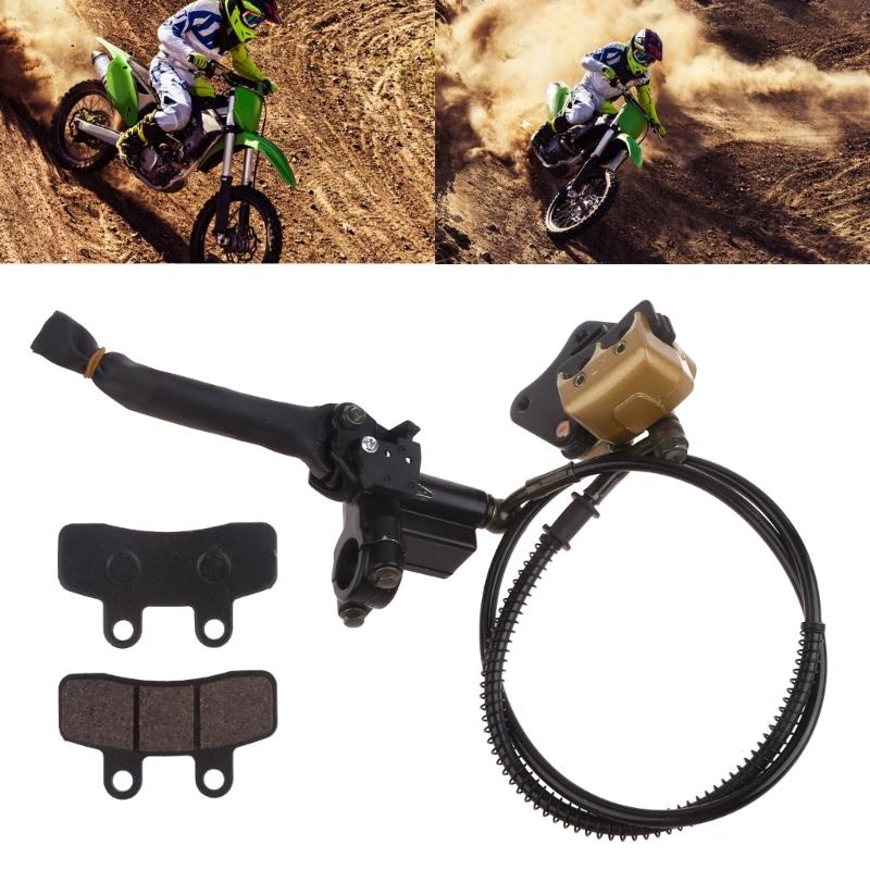 Upgraded Front Disc Brake Masters Cylinder Caliper with Brake Pad Assembly for 50cc 70cc 90cc SSR 110cc 125cc AtomikSSR