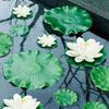 Artificial Lotus Realistic Floating Lily Pads Pond Decoration Faux Lotus Blooms Fake Lily Pads for Garden Patio Pond Decor
