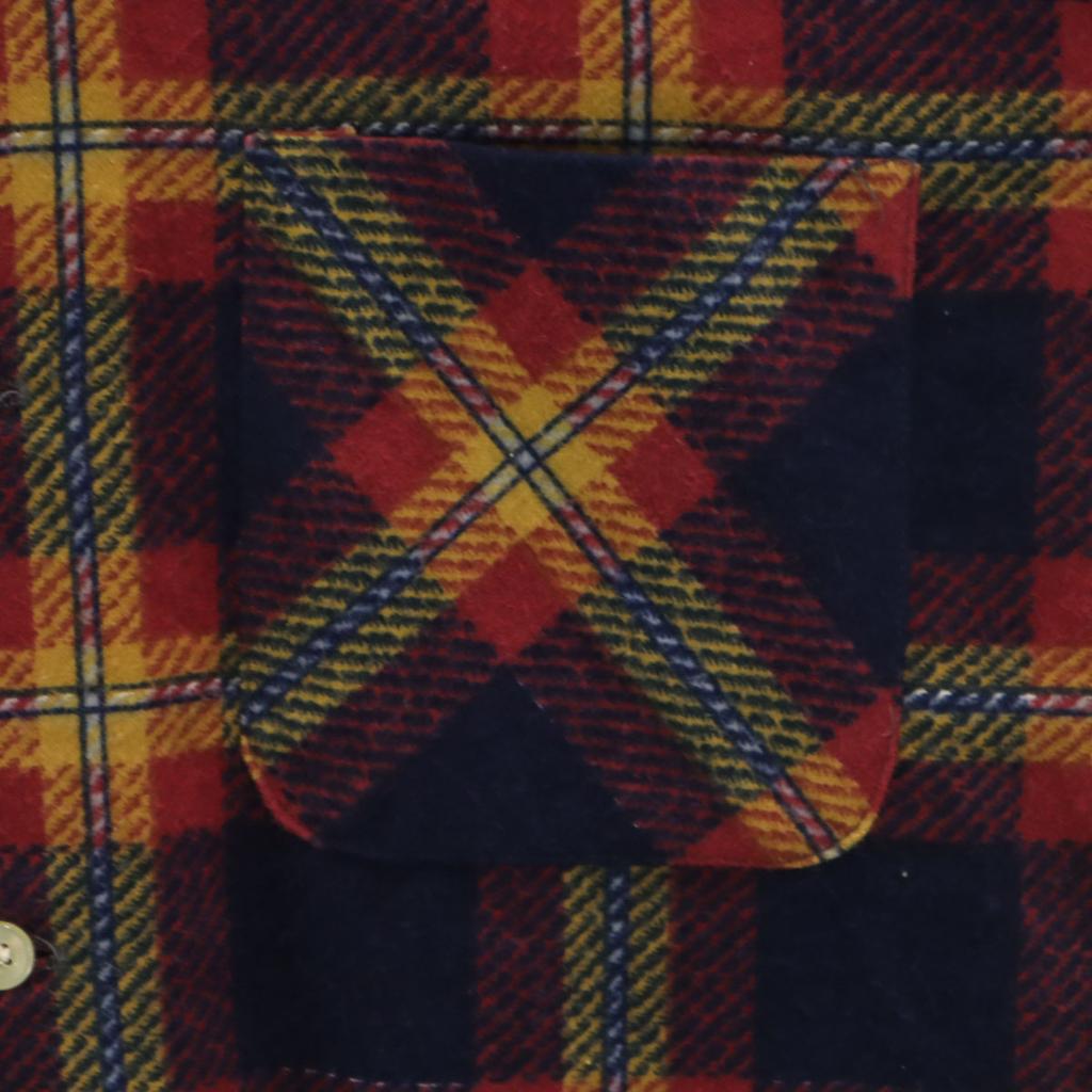 MAYWOOD 60s 70s Vintage Check Pattern Long Sleeve Flannel Shirt M Navy Men's Used