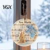 Traditional Christmas Tree Baubles Sea Glass Hymn Ornaments, Handmade Music Sheet Nativity Hanging Decoration, Winter Seasonal Wall Accents