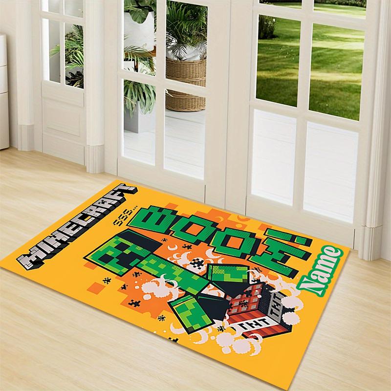 Custom Name Minecraft Adventure Quest Carpet Rug Customizable Soft Washable Anti-Slip Home Living Room Sofa Mats Personalized Rug. 0909408