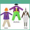 Charlie And The Chocolate Factory Halloween Willy Wonka Oompa Cosplay Costume Performance Outfit