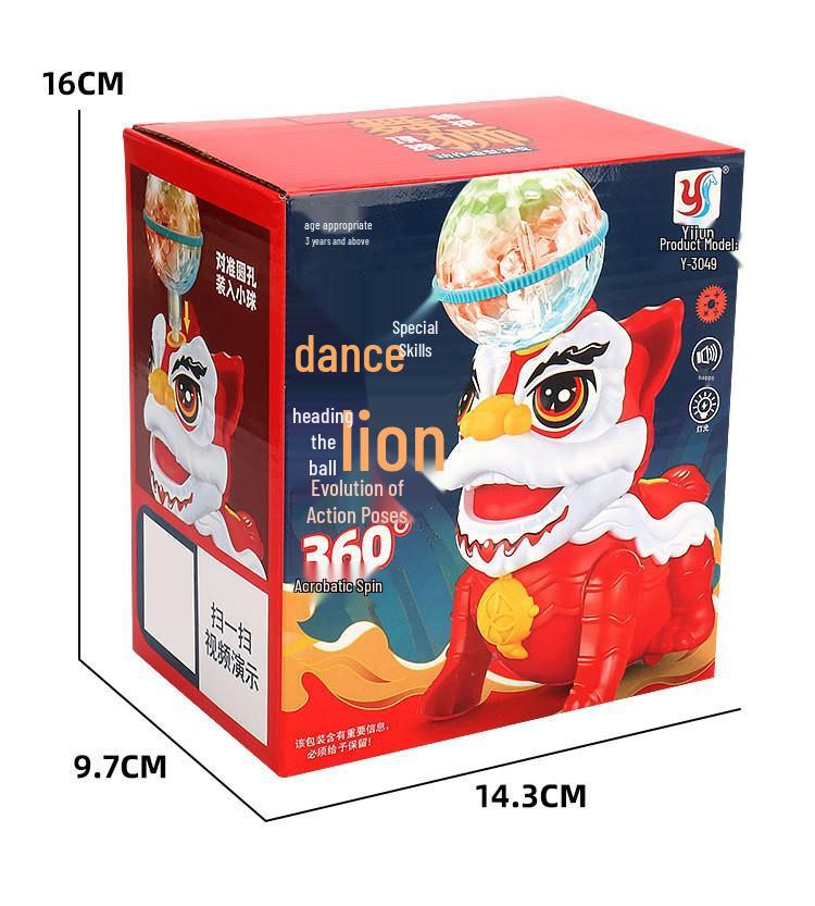 Electric Dancing Lion with Rotating Lights & Music - Toy for Kids | National Trend Lion Dance Birthday Gift