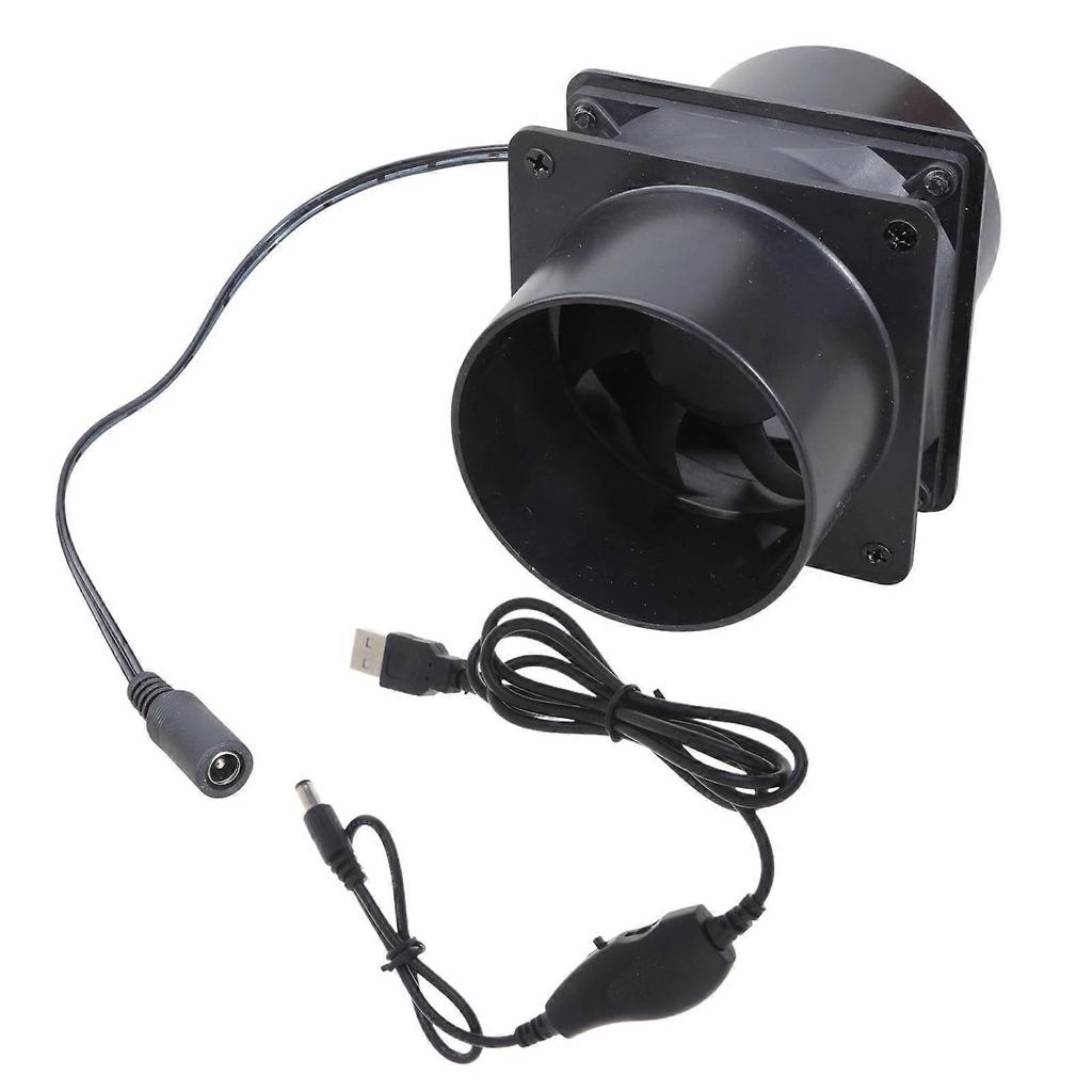 USB 5V Adjustable Speed Inline Duct Fan Exhaust Cooling Fan For Printer Kitchen Exhaust Ventilation ABS Construction