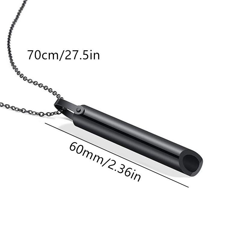 2026 Stainless Steel Breathwork Tool Calming Relief Meditation Stress Anxiety Mindful Breathing Whistle Necklace