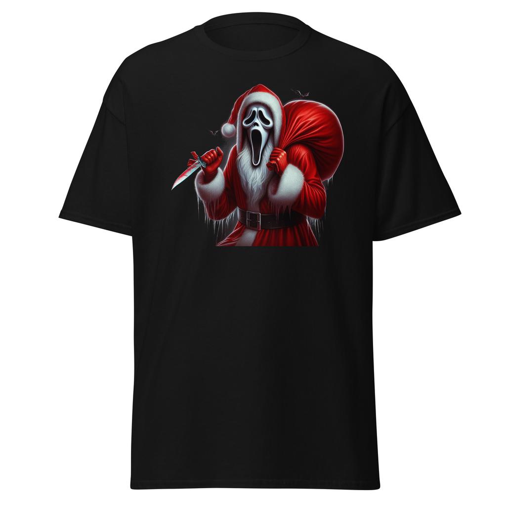 Ghostface Santa T-Shirt - A Creepy Twist on Christmas Cheer